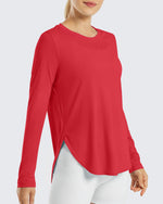 G4Free Activewear Scoop Neck UV Sun Workout Long Sleeve Tops