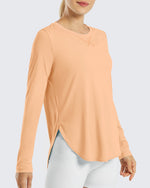 G4Free Activewear Scoop Neck UV Sun Workout Long Sleeve Tops
