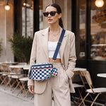 G4Free Checkered Crossbody Bum Bag with Removable Pouch Lightweight