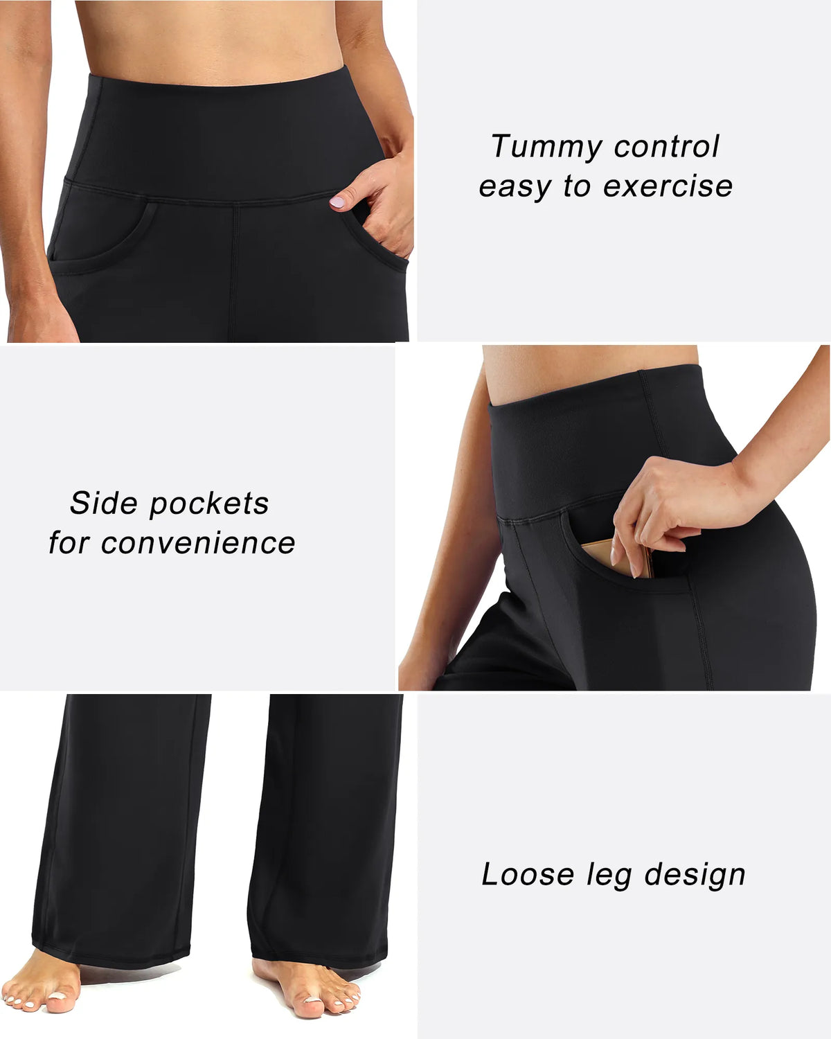Wide Leg Pants Woman Yoga Pants with Pockets Petite - G4Free