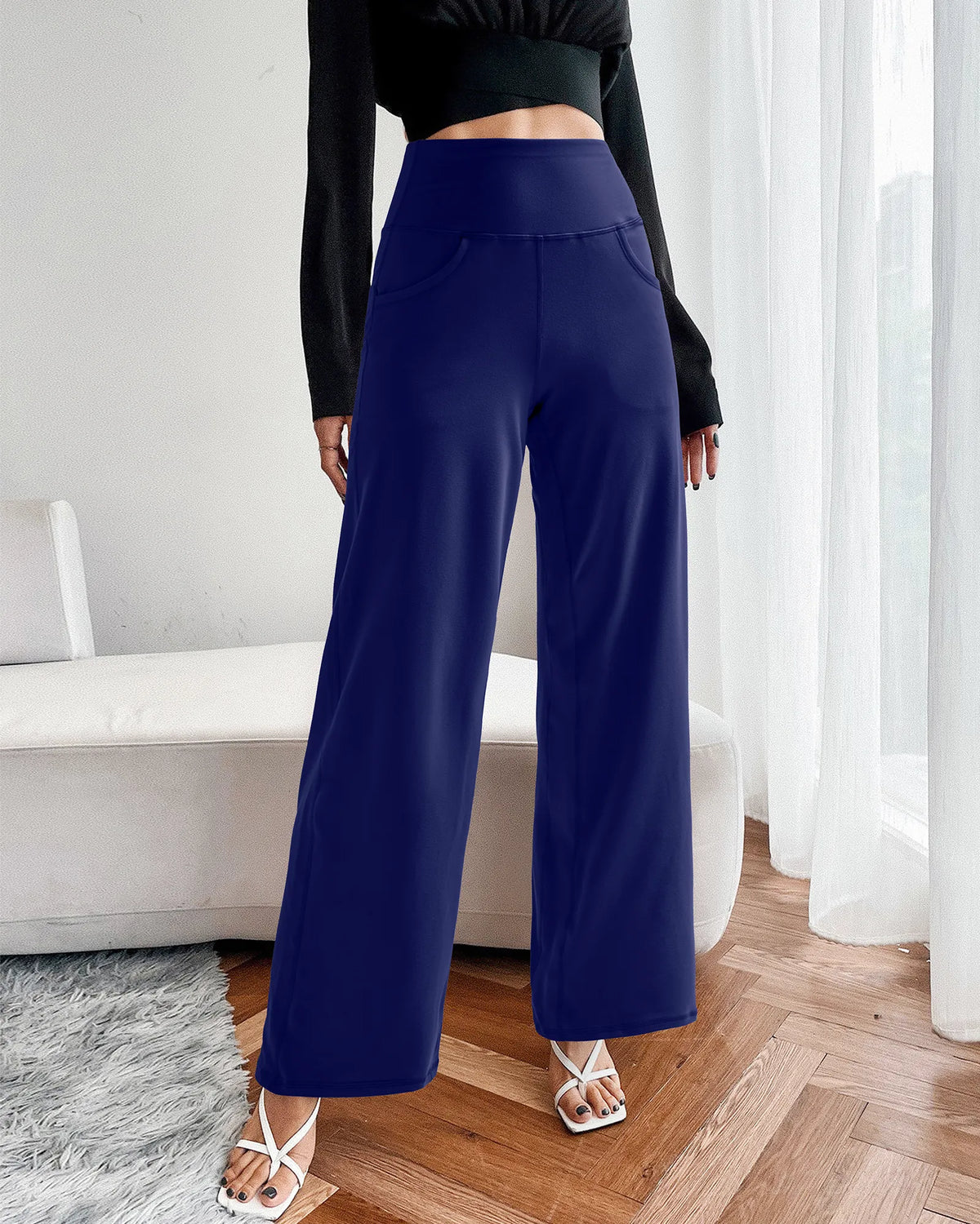Wide Leg Pants Woman Yoga Pants with Pockets Petite - G4Free