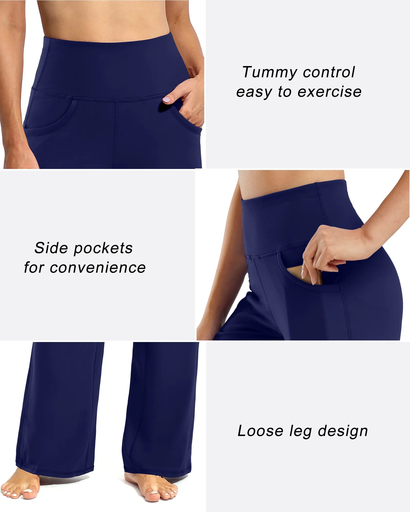 Wide Leg Pants Woman Yoga Pants with Pockets Petite - G4Free