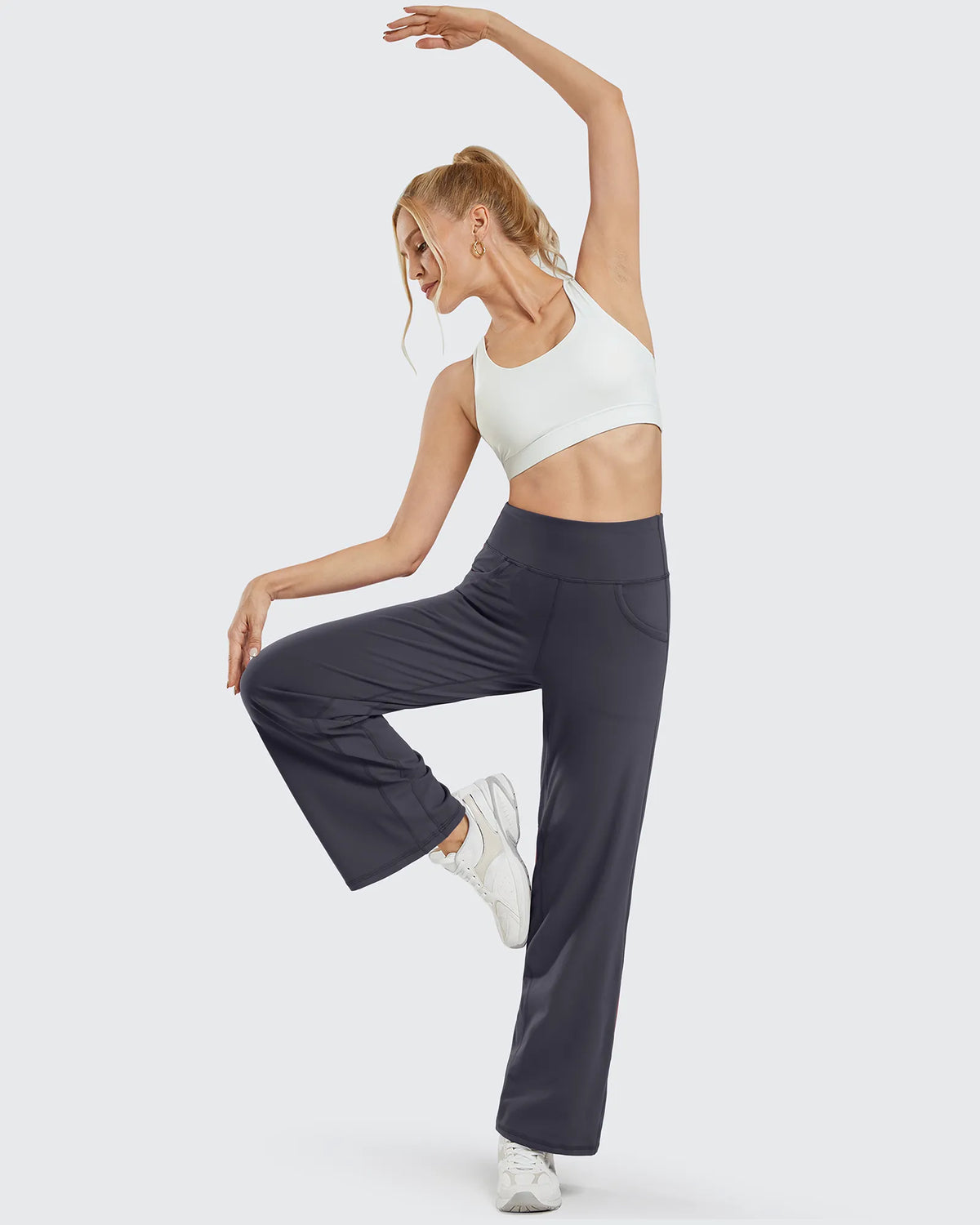 Wide Leg Pants Woman Yoga Pants with Pockets Petite - G4Free