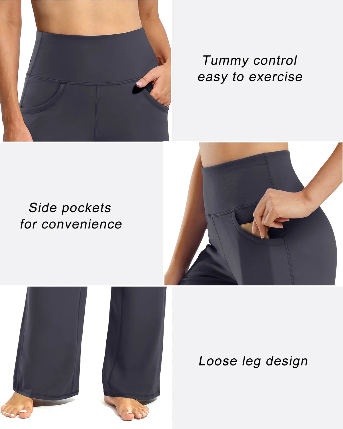 Wide Leg Pants Woman Yoga Pants with Pockets Petite - G4Free