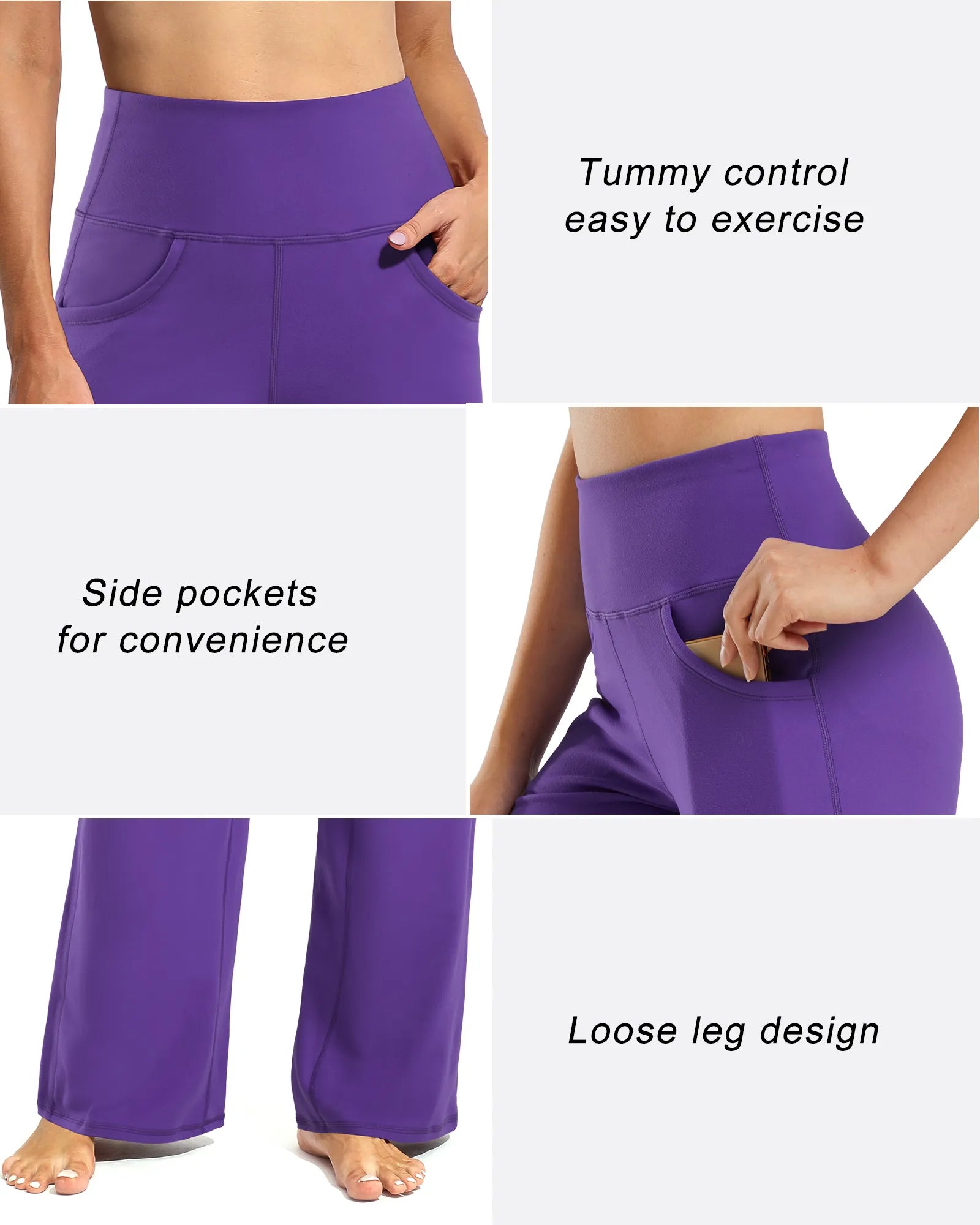 Wide Leg Pants Woman Yoga Pants with Pockets Regular - G4Free