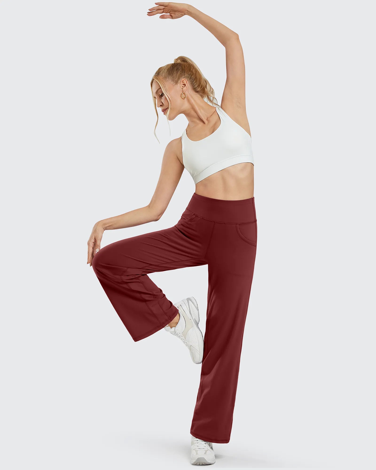Wide Leg Pants Woman Yoga Pants with Pockets Petite - G4Free