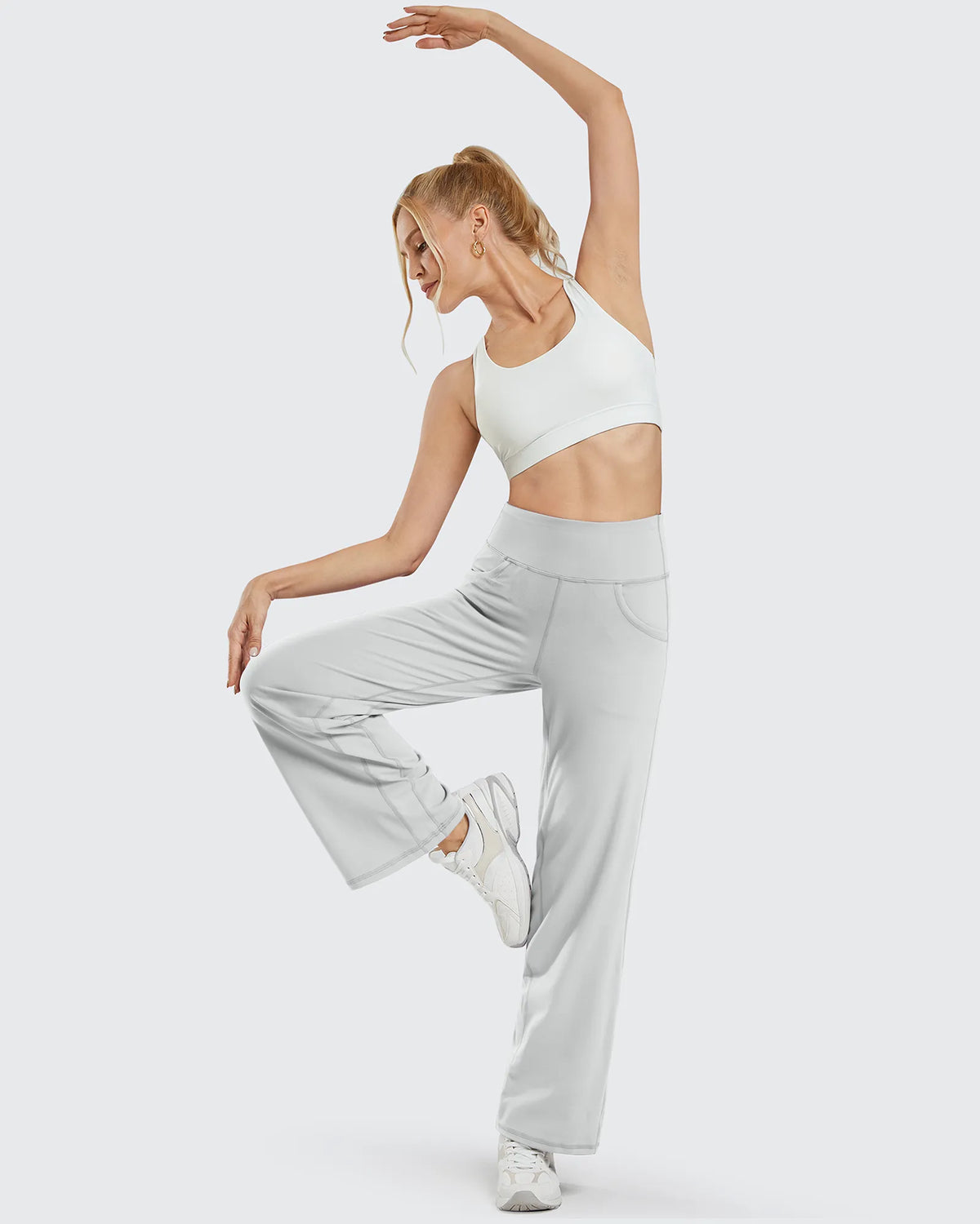 Wide Leg Pants Woman Yoga Pants with Pockets Petite - G4Free