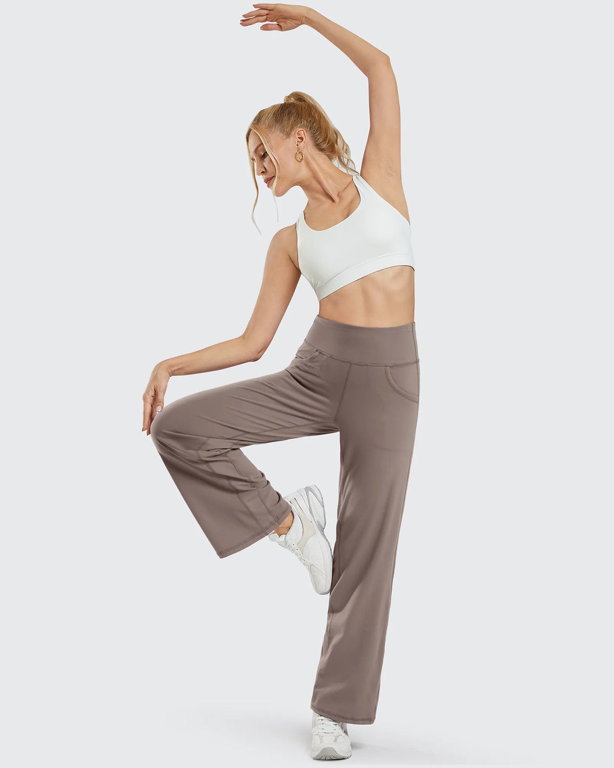 Wide Leg Pants Woman Yoga Pants with Pockets Petite - G4Free