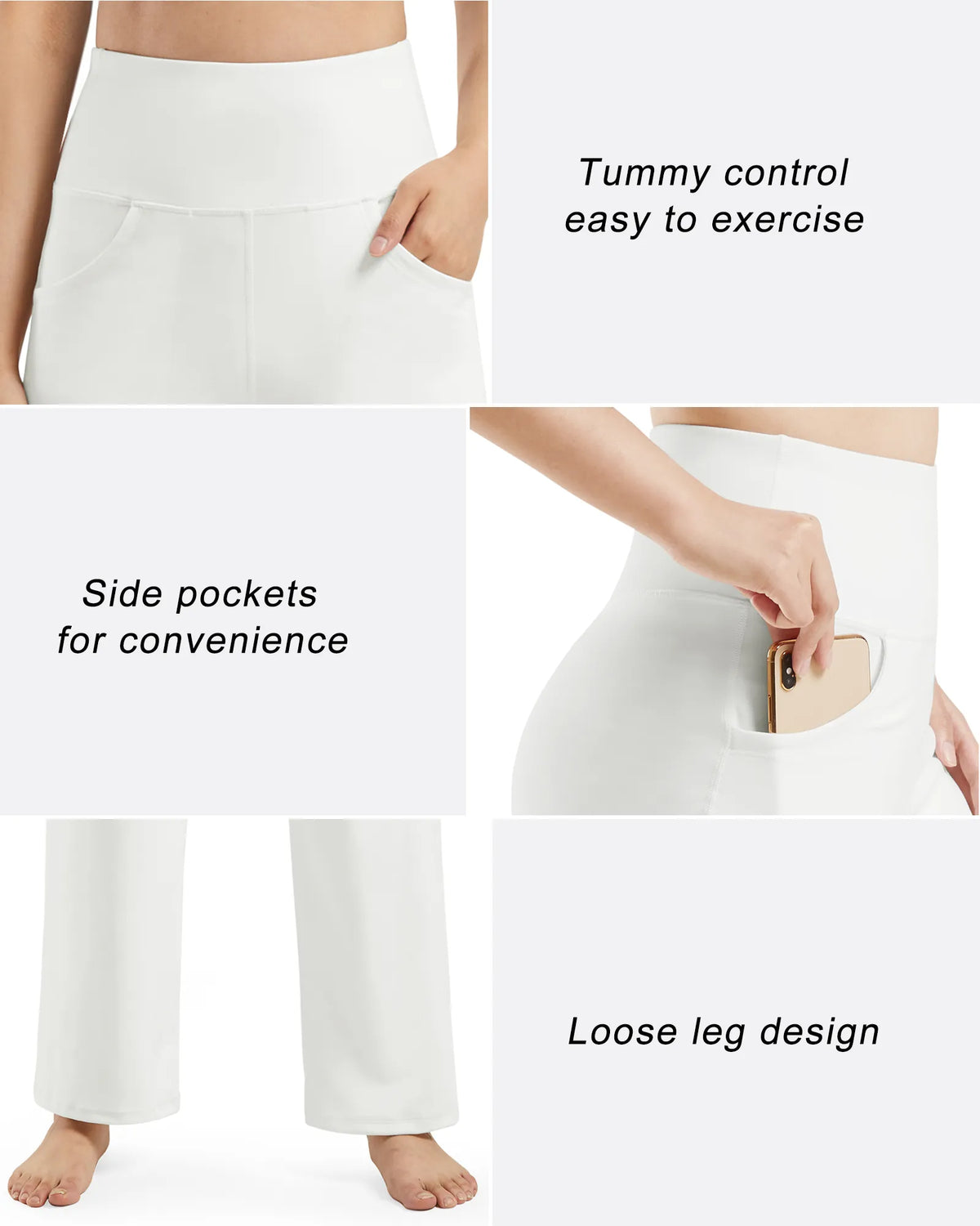 Wide Leg Pants Woman Yoga Pants with Pockets Petite - G4Free