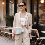 G4Free Checkered Crossbody Bum Bag with Removable Pouch Lightweight
