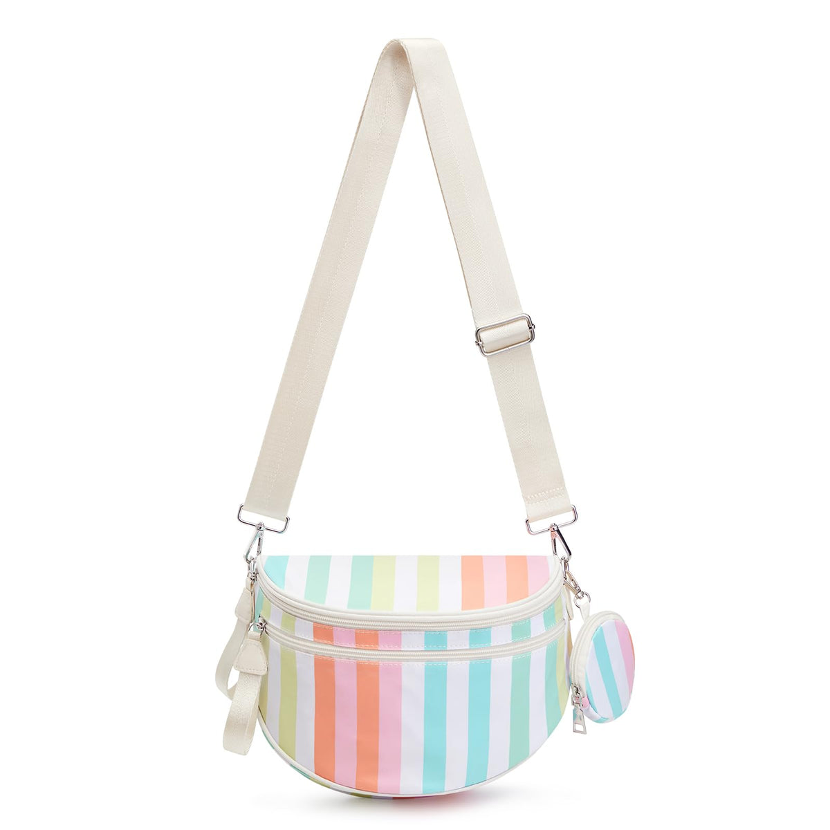 G4Free Checkered Crossbody Bum Bag with Removable Pouch Lightweight