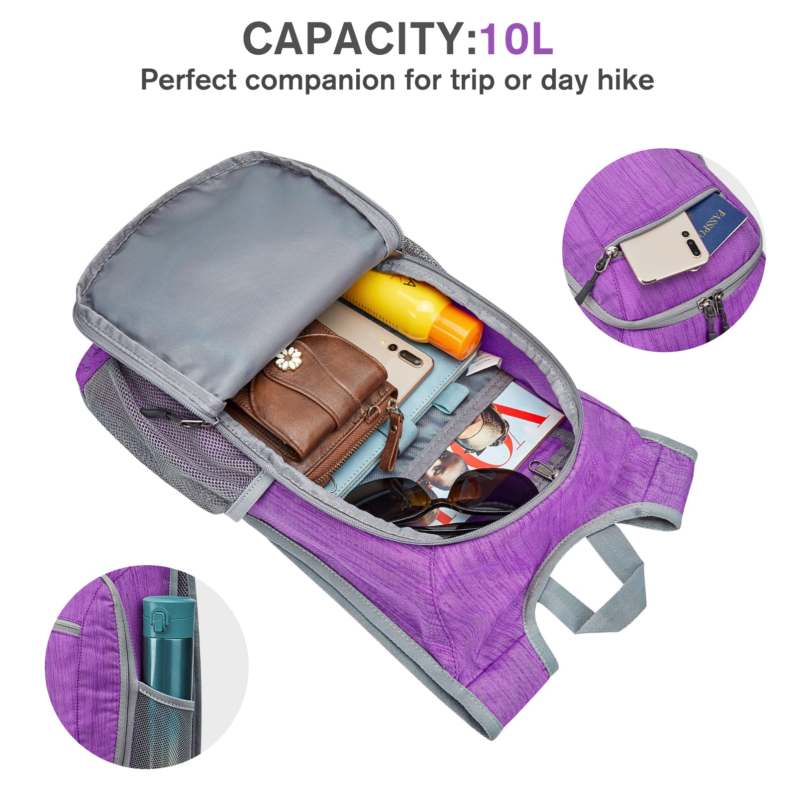 G4Free 10L/15L Lightweight Hiking Backpack - G4Free