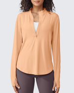 Quick Dry High Neck Sun Half Zip Tops - G4Free