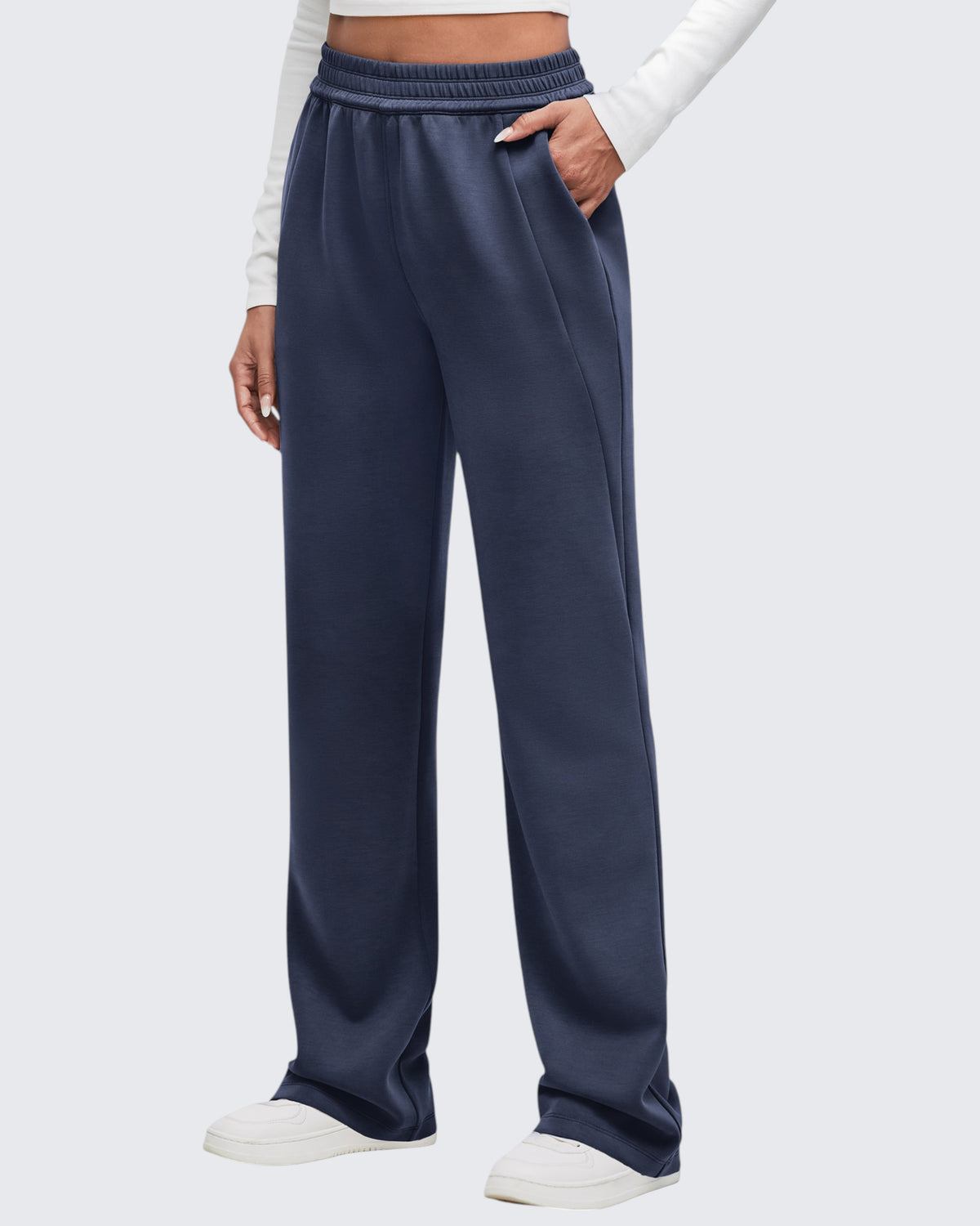 Smoofit Elastic-Waist Wide Leg Sweatpants Petite - G4Free