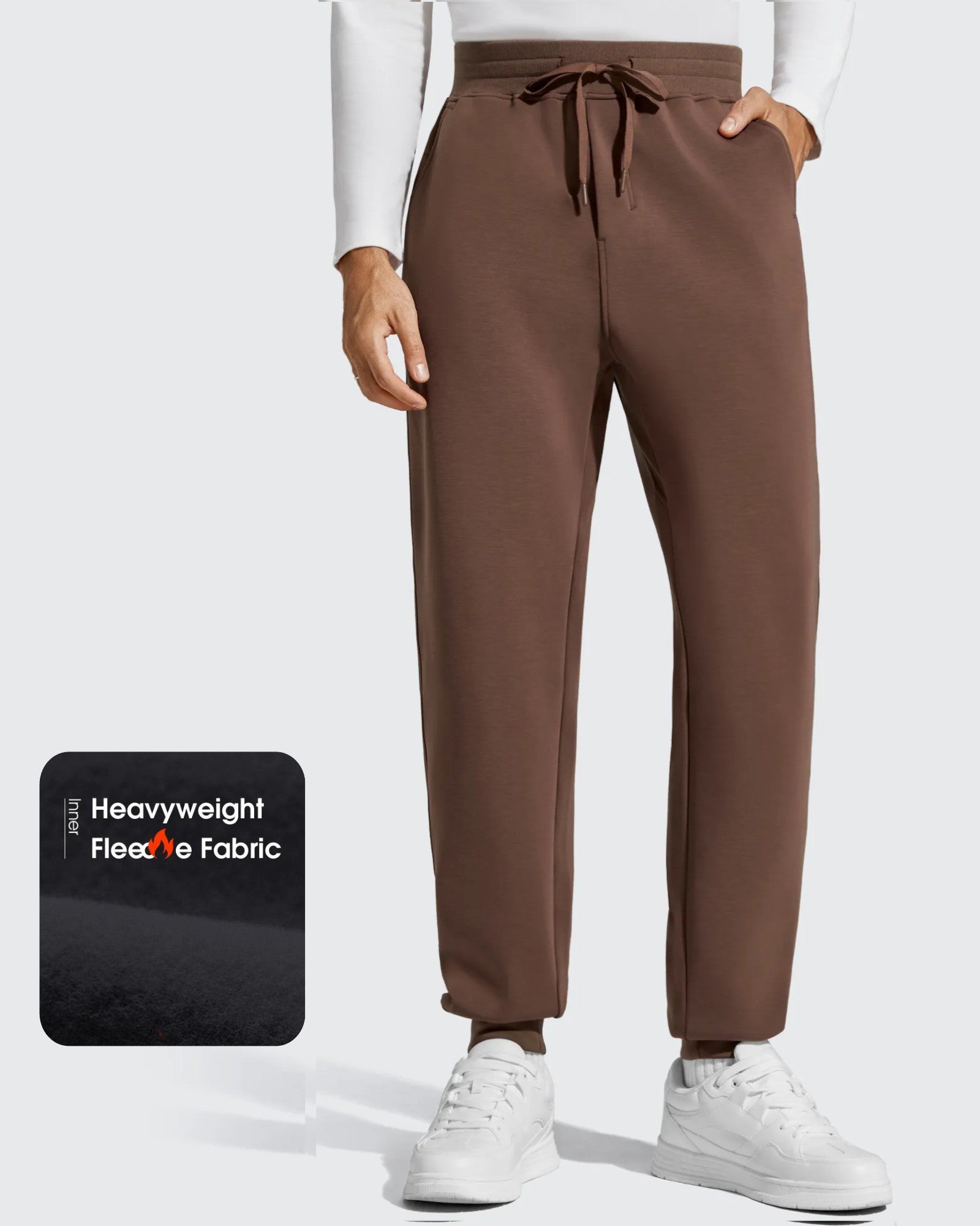 Smoofit Men's Fleece Lined Drawstring Thermal Joggers
