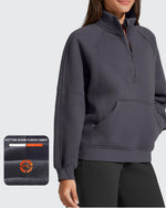 Flurrylux Half Zip Mock Neck Cotton Fleece Pullover