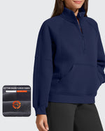Flurrylux Half Zip Mock Neck Cotton Fleece Pullover