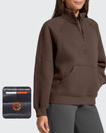 Flurrylux Half Zip Mock Neck Cotton Fleece Pullover