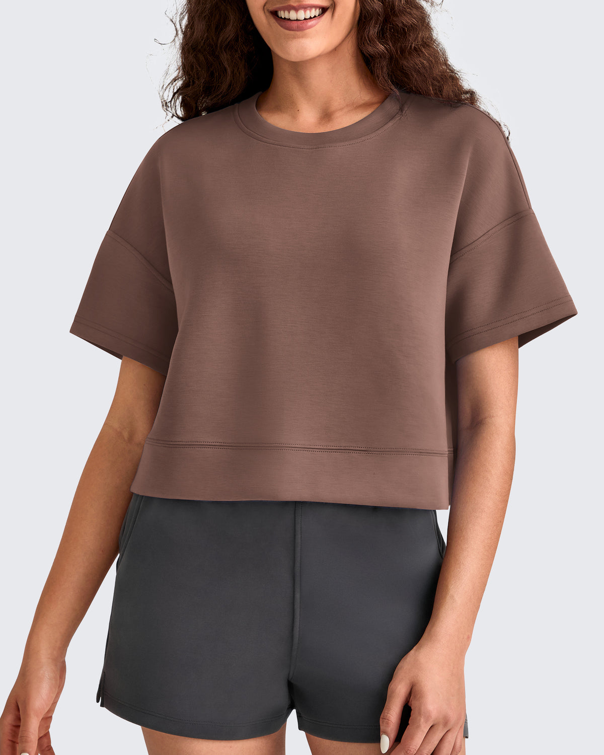 Smoofit Crew Neck Boxy Drop Shoulder Short Sleeve - G4Free