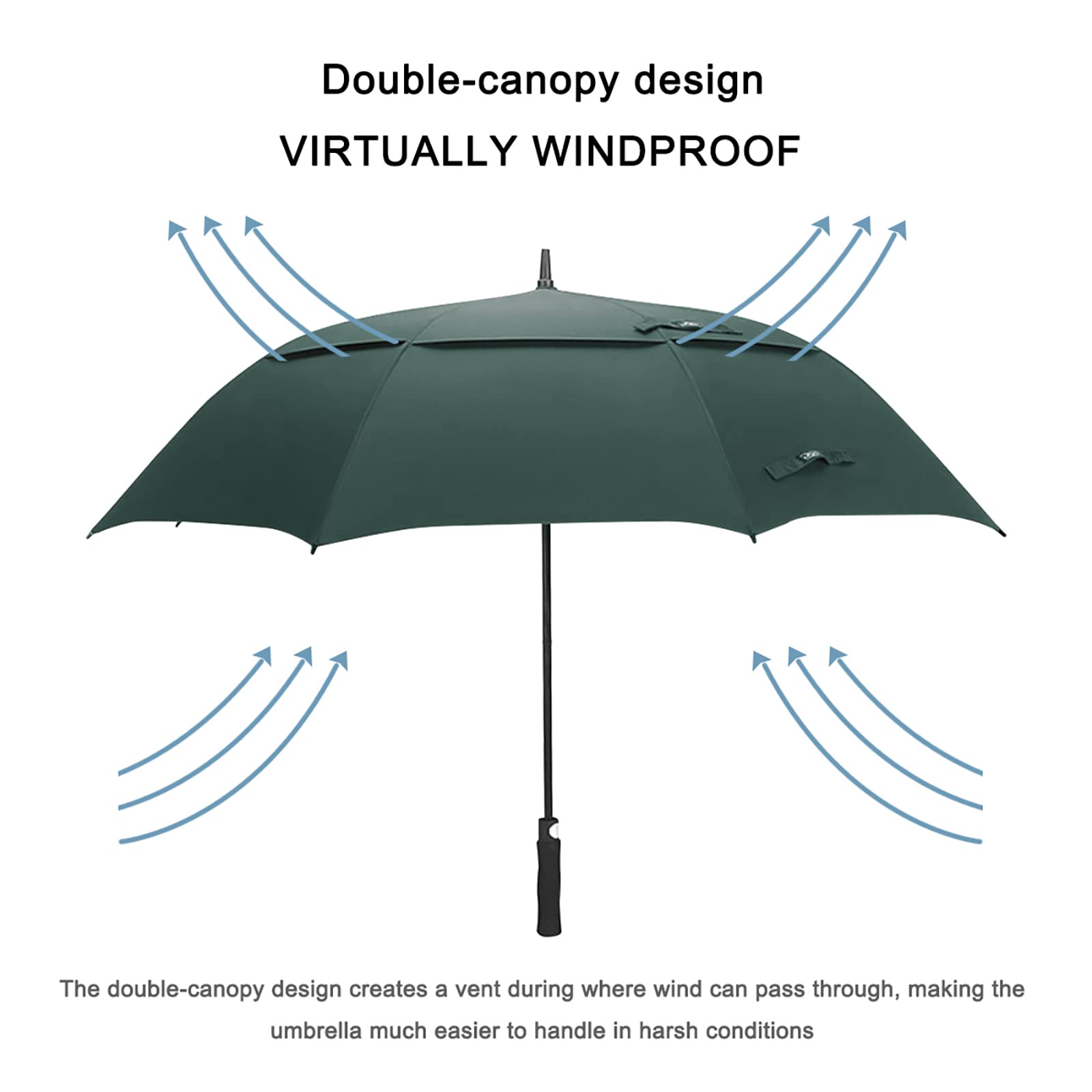 G4Free G4Free Automatic Open Golf Umbrella Double Canopy Vented Stick Umbrellas