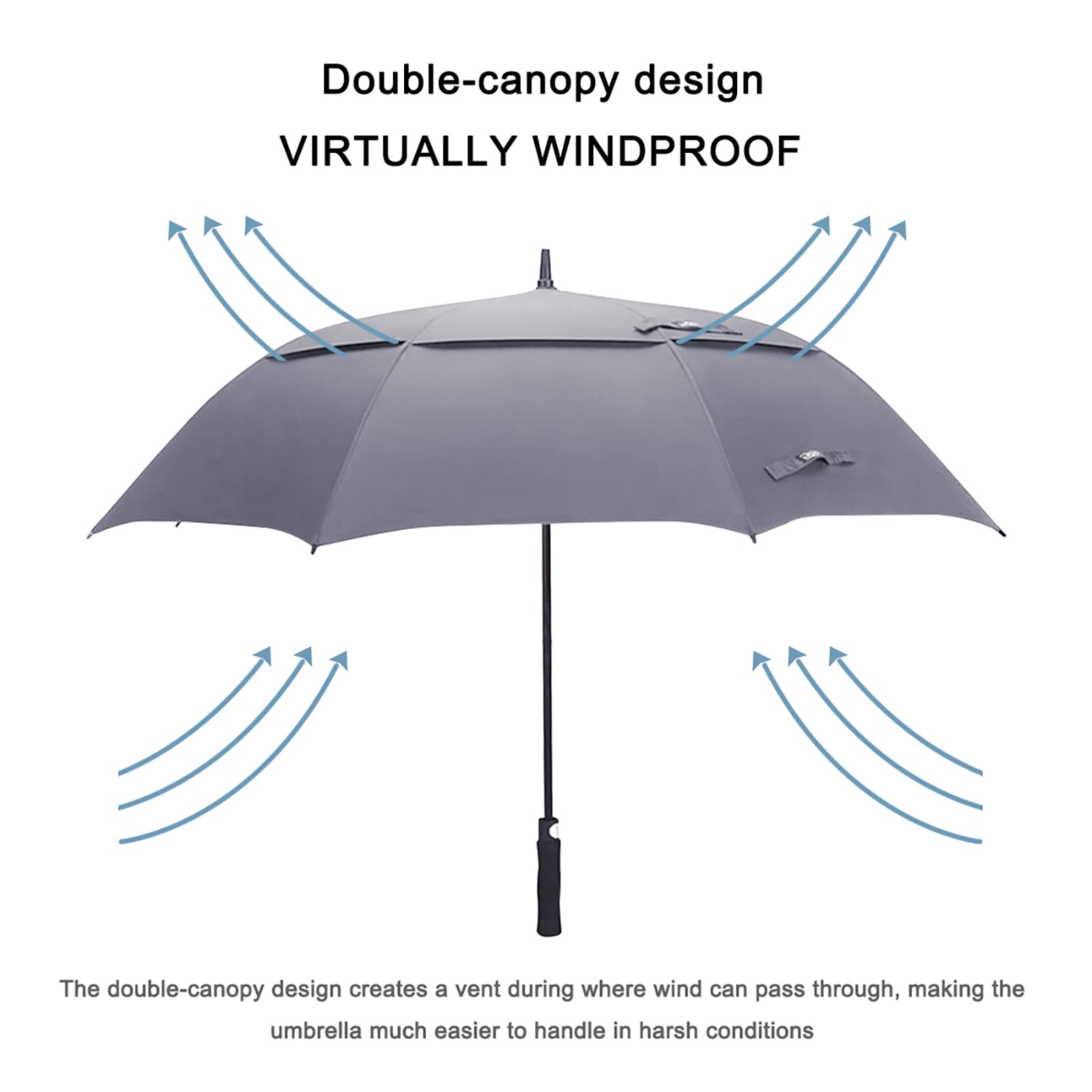 G4Free G4Free Automatic Open Golf Umbrella Double Canopy Vented Stick Umbrellas
