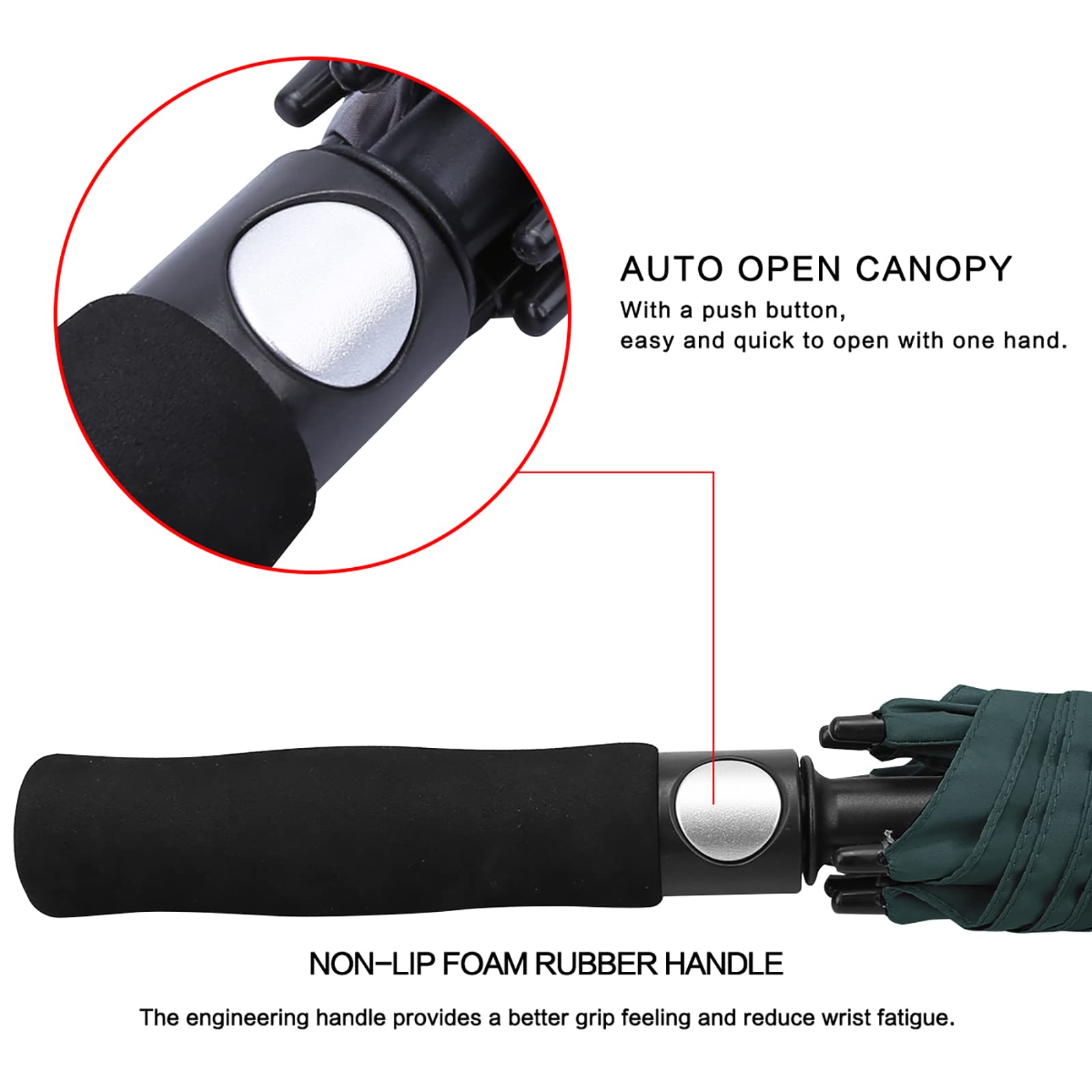 G4Free G4Free Automatic Open Golf Umbrella Double Canopy Vented Stick Umbrellas