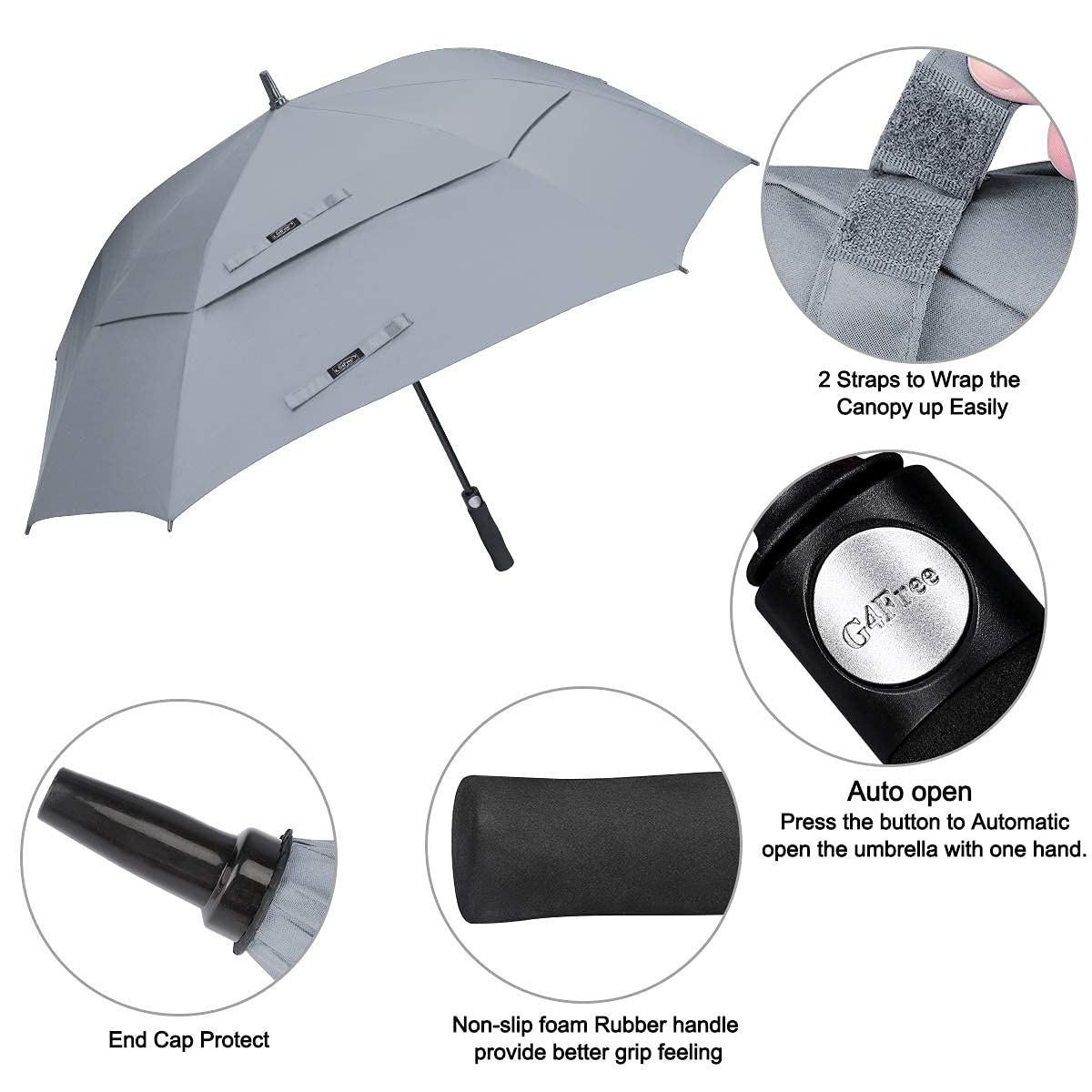 G4Free G4Free Square Windproof Auto Open Stick Umbrella