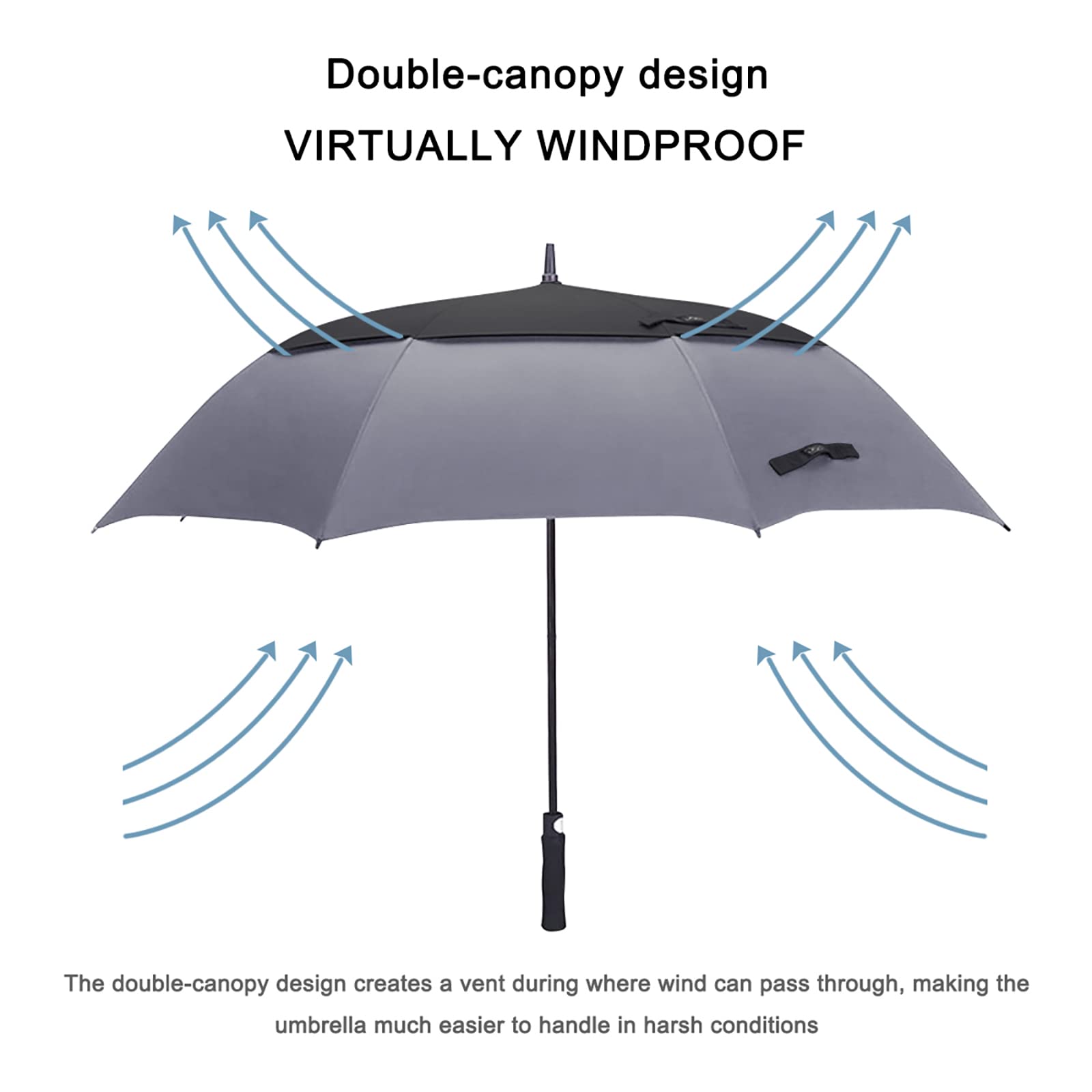 G4Free G4Free Automatic Open Golf Umbrella Double Canopy Vented Stick Umbrellas