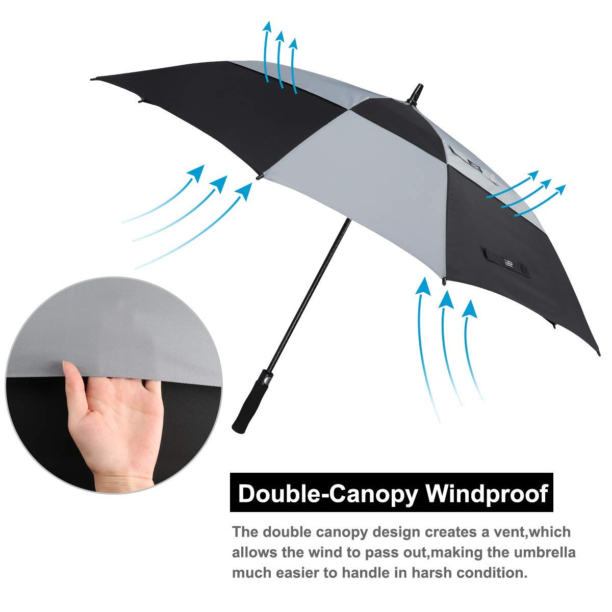 G4Free G4Free Square Windproof Auto Open Stick Umbrella