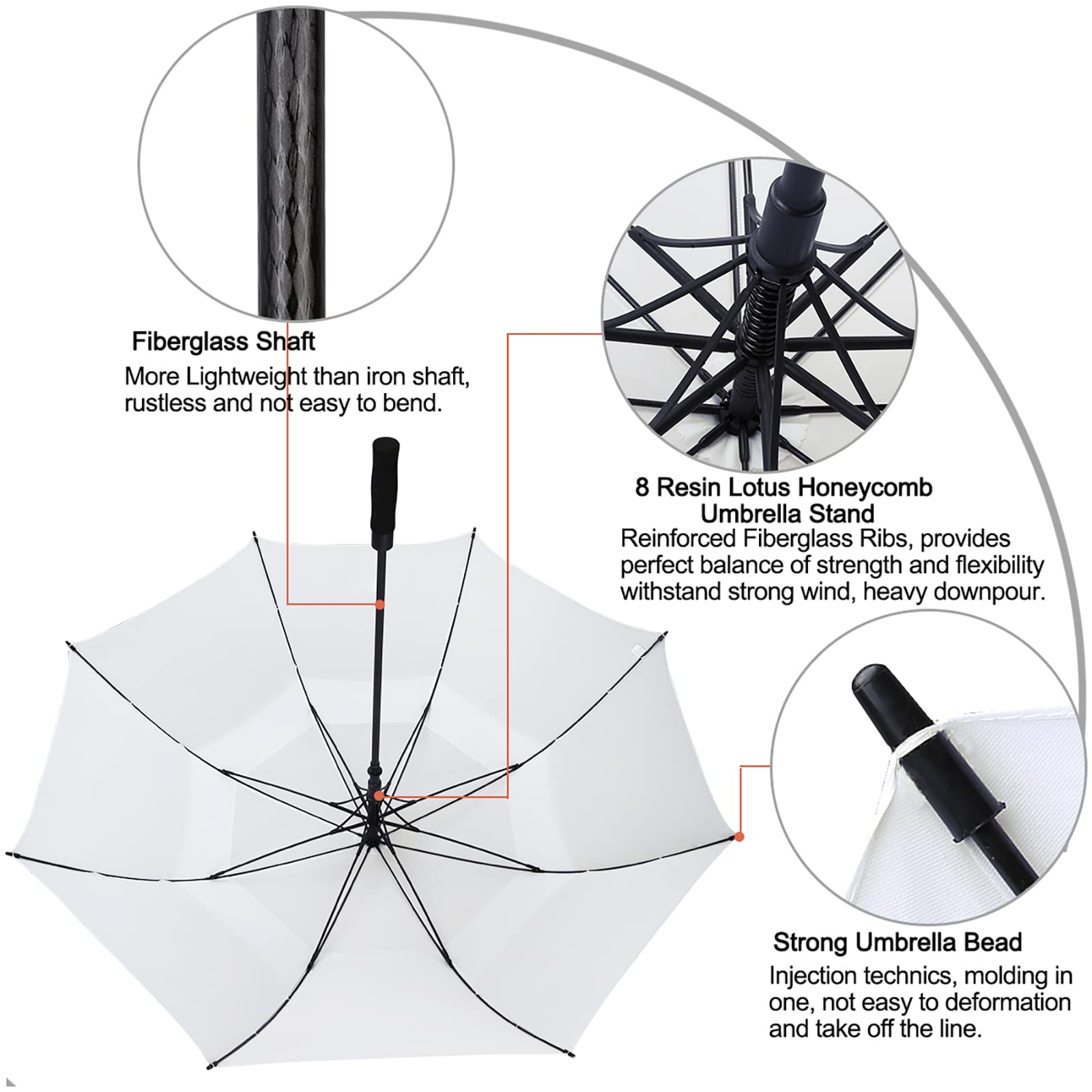 G4Free G4Free Automatic Open Golf Umbrella Double Canopy Vented Stick Umbrellas