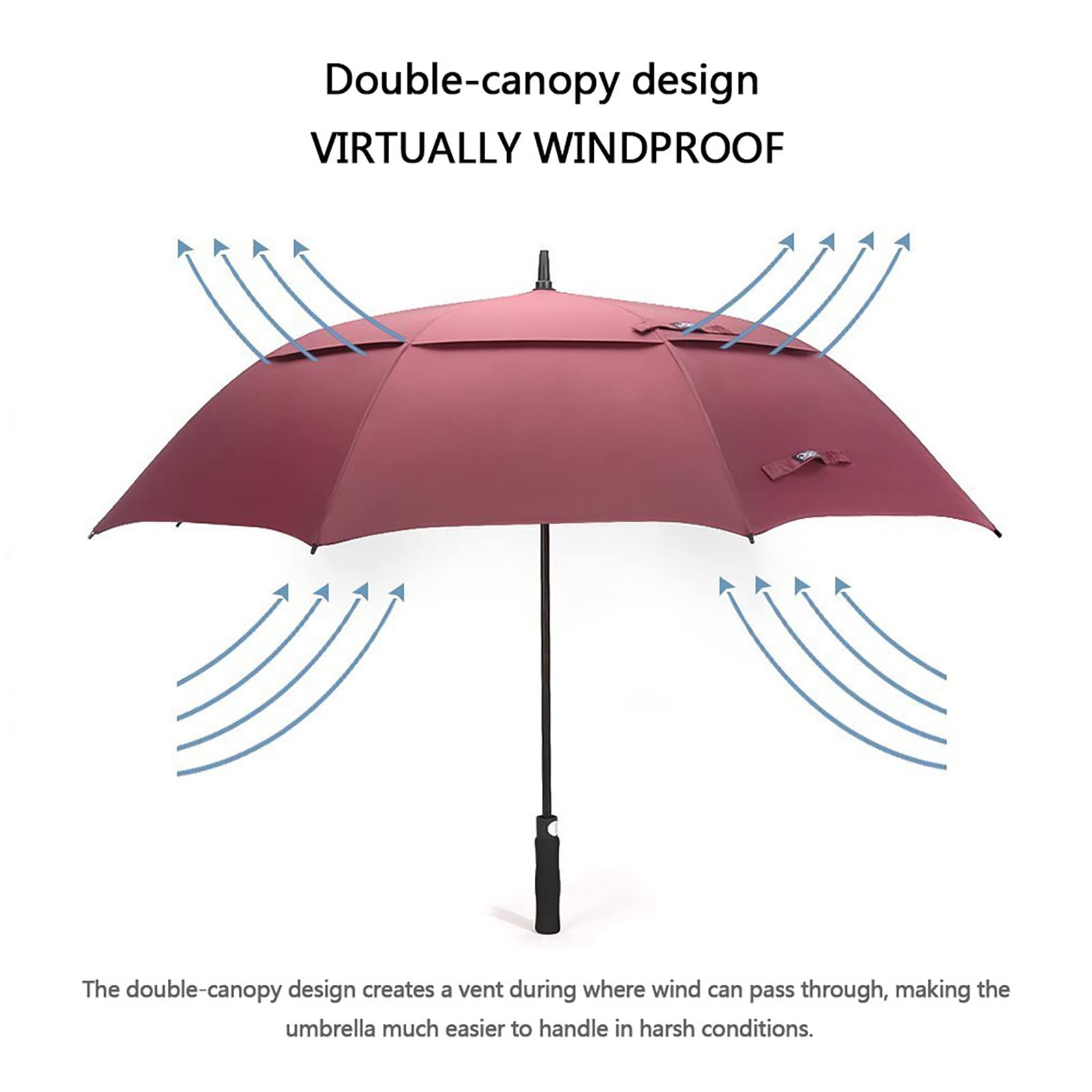 G4Free G4Free Automatic Open Golf Umbrella Double Canopy Vented Stick Umbrellas
