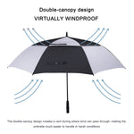 G4Free G4Free Automatic Open Golf Umbrella Double Canopy Vented Stick Umbrellas
