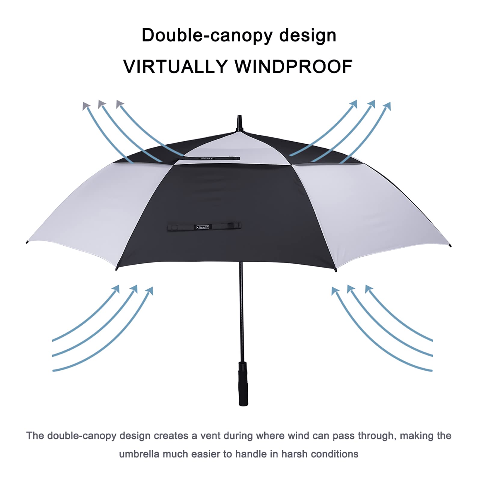 G4Free G4Free Automatic Open Golf Umbrella Double Canopy Vented Stick Umbrellas