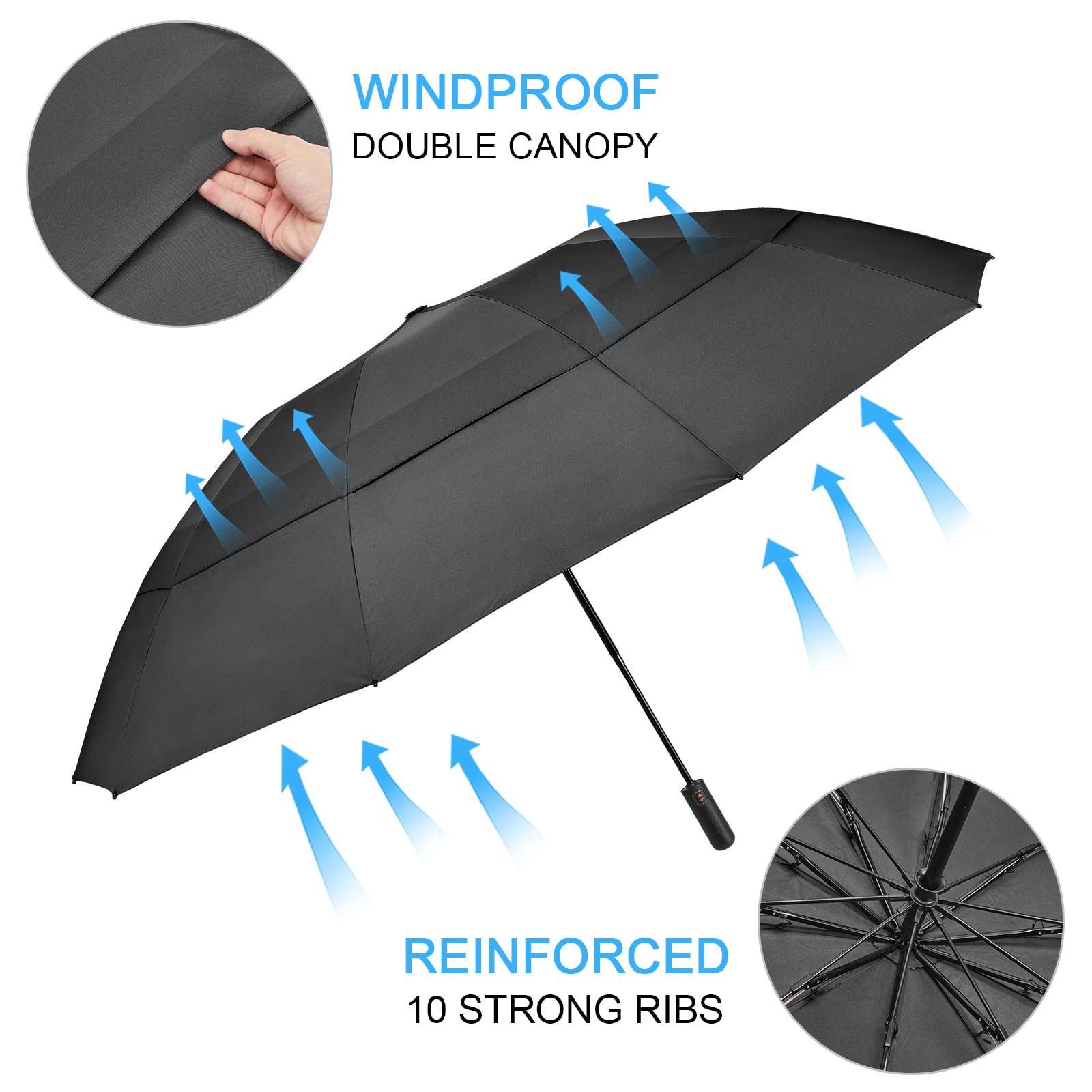 G4Free G4Free 46/54/62 Inch Large Compact Golf Umbrella Windproof 10 Ribs