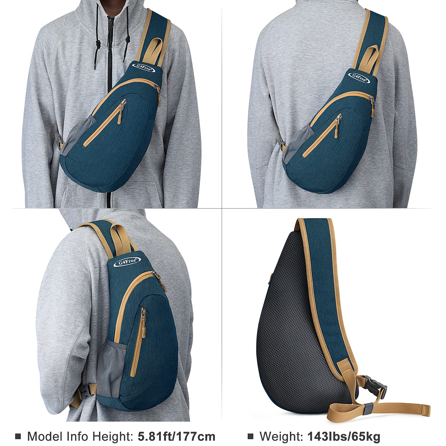 G4Free G4Free Sling Bags Men Shoulder Backpack Small Cross Body Chest Sling Backpack