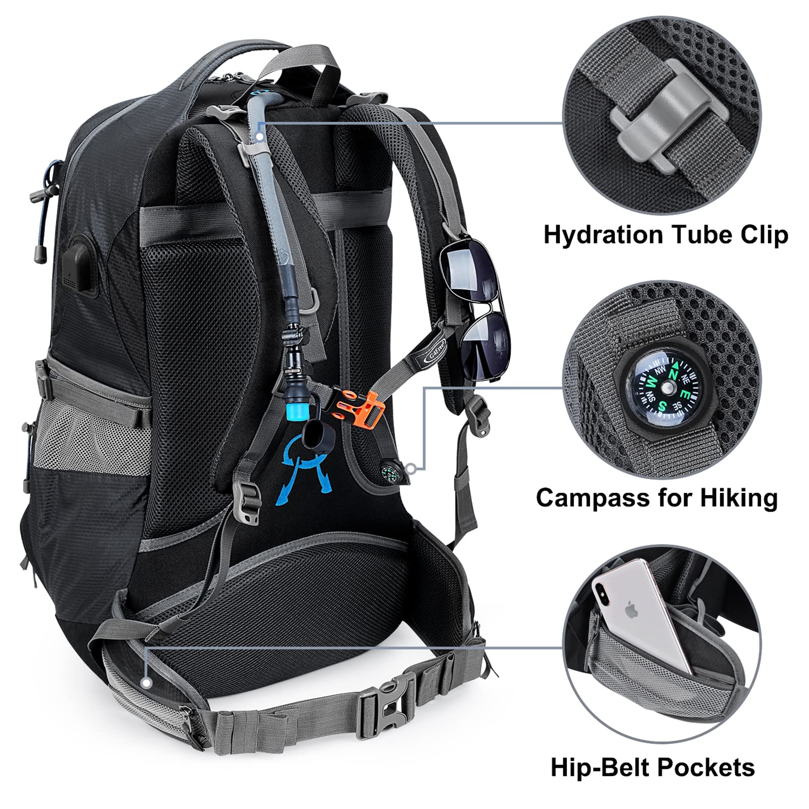 G4Free G4Free 50L Hiking Backpack with Rain Cover for Men Women