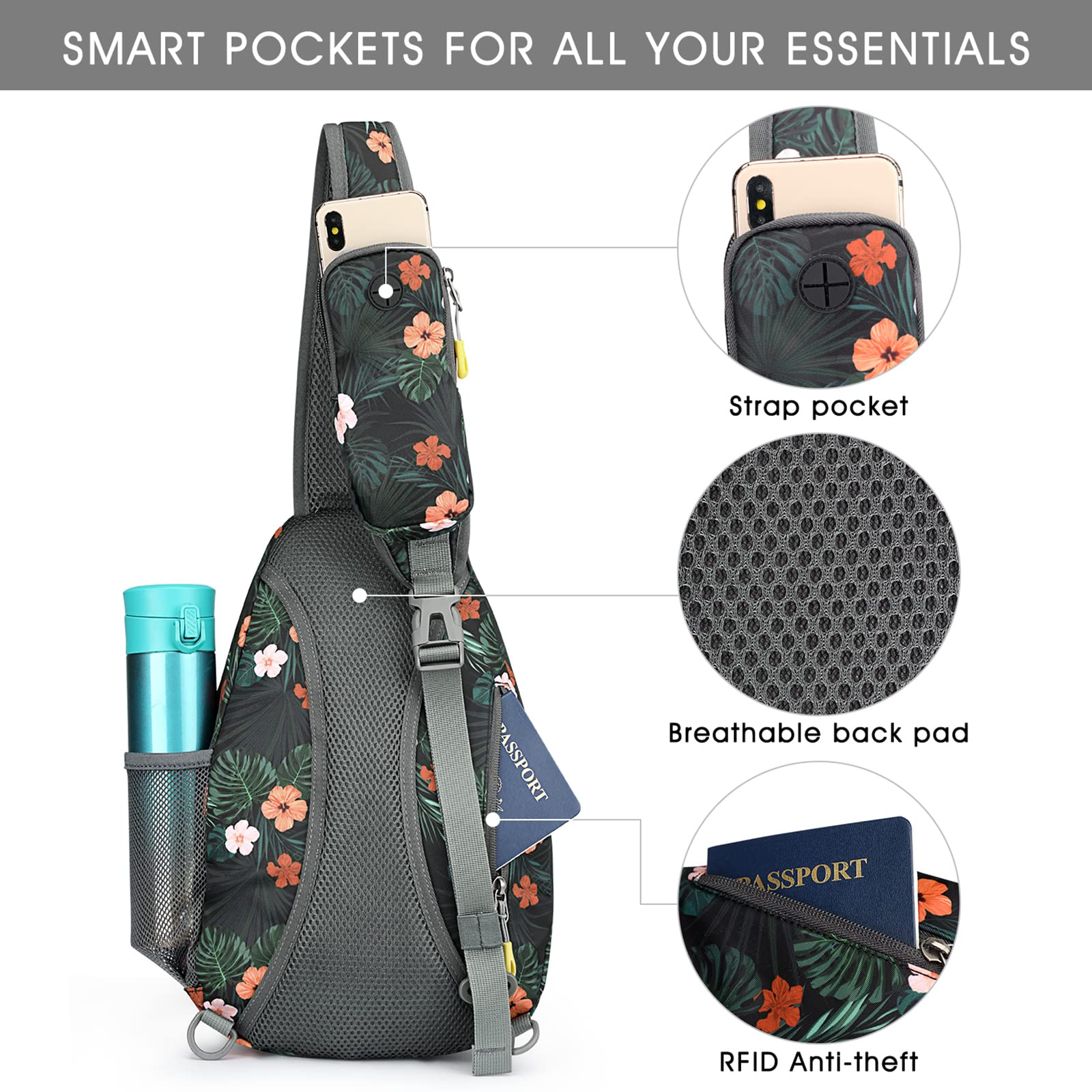 G4Free G4Free RFID Sling Bag Crossbody Backpack