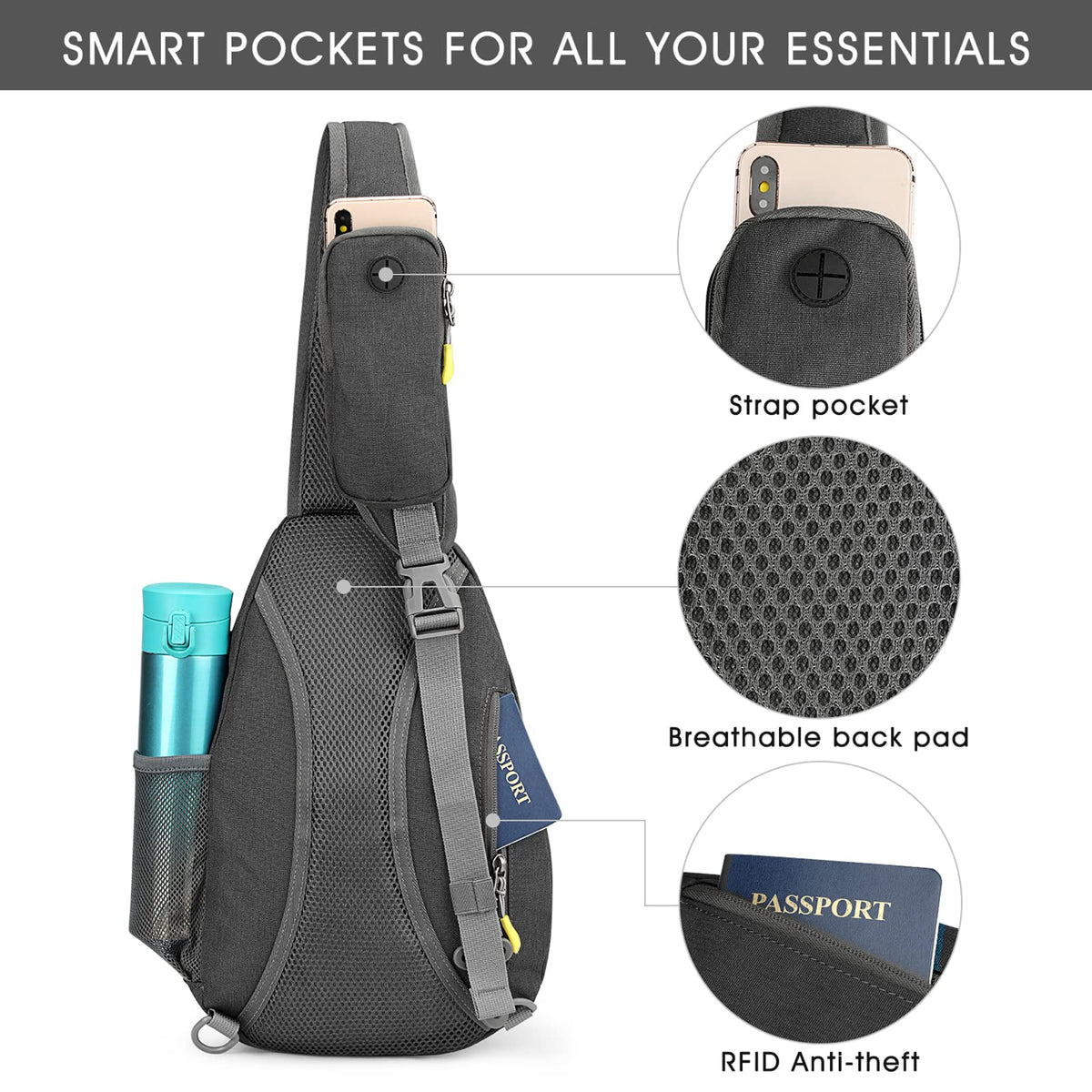 G4Free G4Free RFID Sling Bag Crossbody Backpack