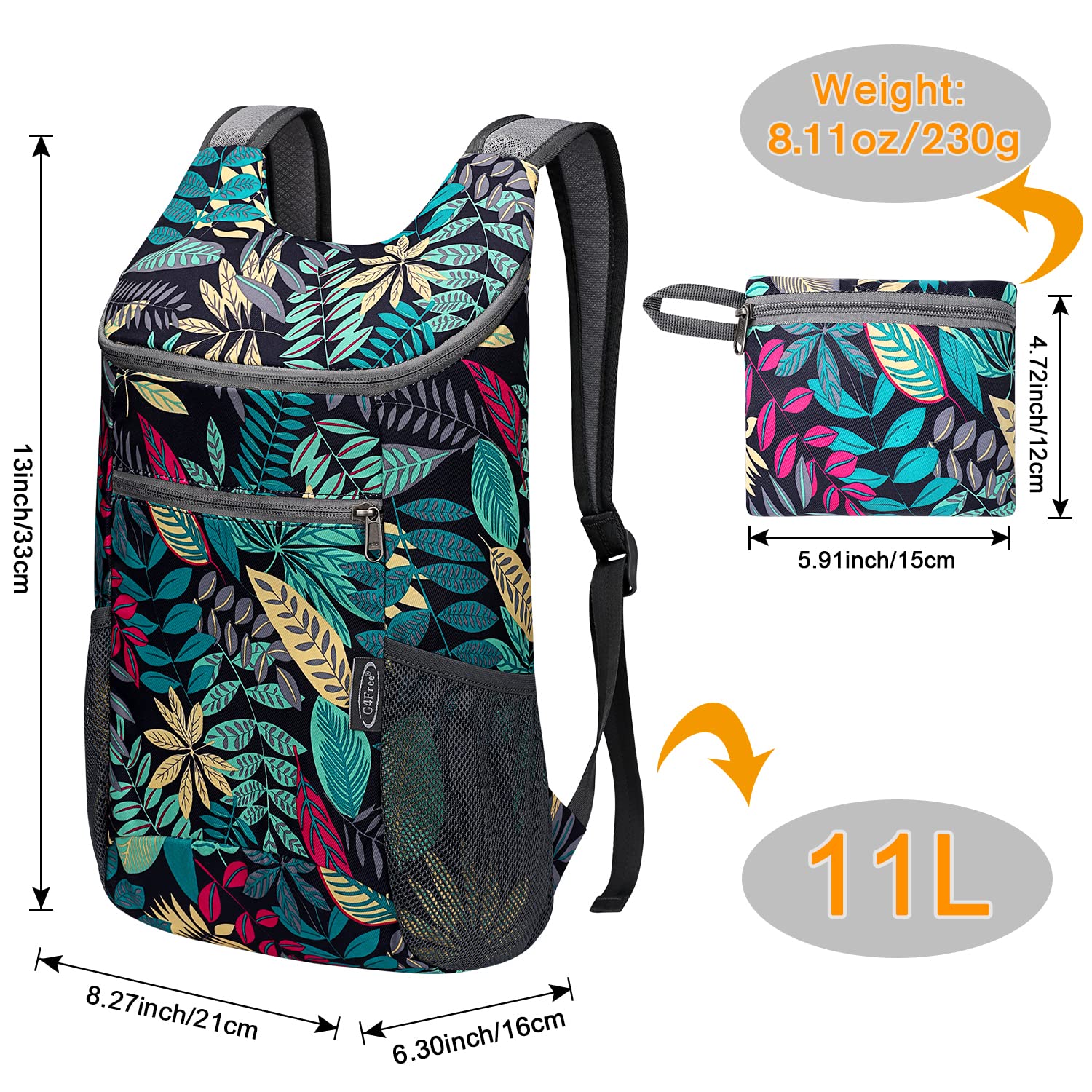 G4Free G4Free 11L Lightweight Hiking Backpack for Men And Women