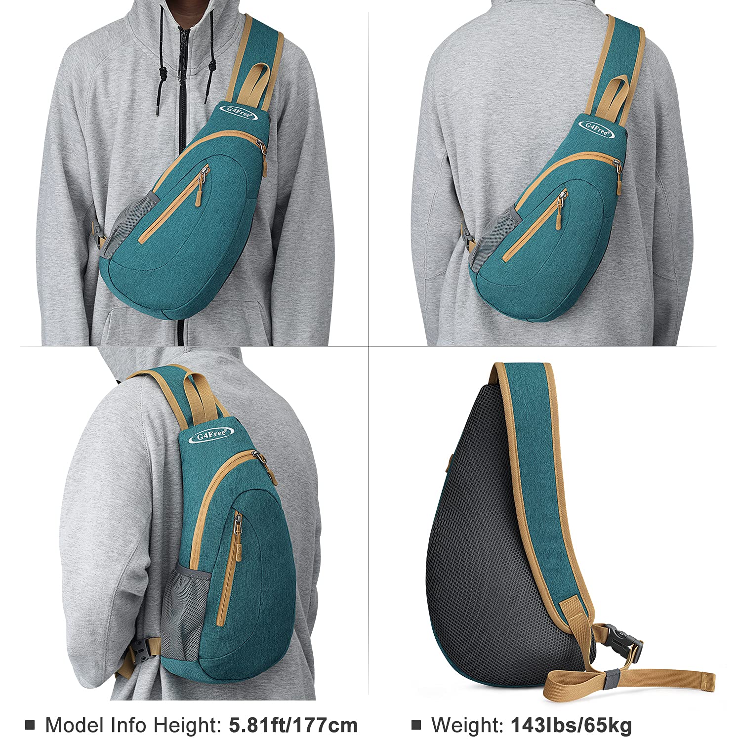 G4Free G4Free Sling Bags Men Shoulder Backpack Small Cross Body Chest Sling Backpack