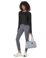 G4Free Activewear Boatneck Crop Workout Long Sleeve