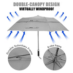 G4Free G4Free 62 Inch Portable Automatic Open Oversize Vented Double Canopy Umbrellas