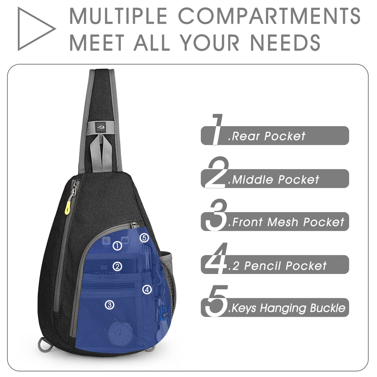 G4Free G4Free RFID Sling Bag Crossbody Backpack