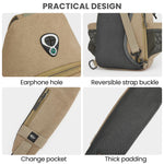 G4Free G4Free Canvas Sling Bag Crossbody Backpack with USB Charging Port & RFID Blocking