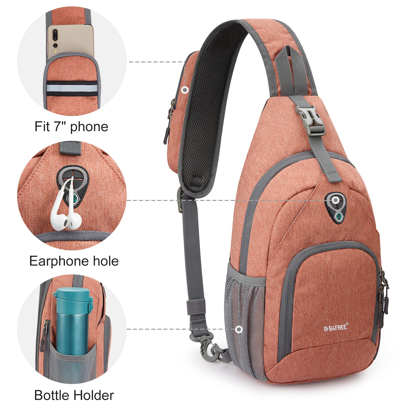 G4Free G4Free RFID Sling Bag for Hiking Outdoor