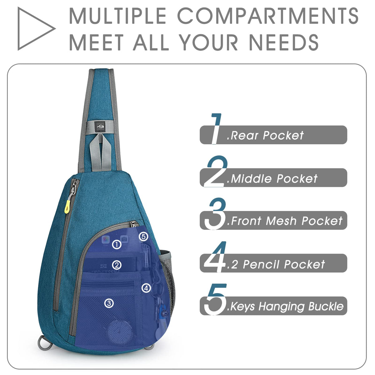 G4Free G4Free RFID Sling Bag Crossbody Backpack