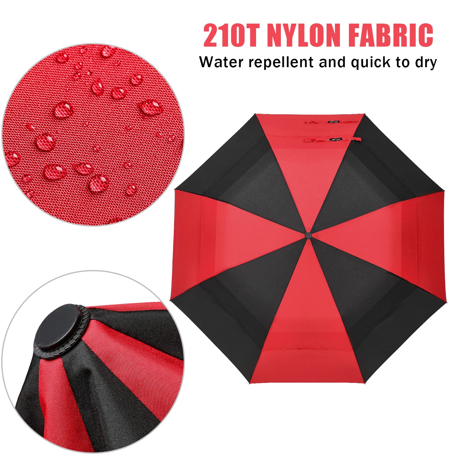 G4Free G4Free 62 Inch Portable Automatic Open Oversize Vented Double Canopy Umbrellas