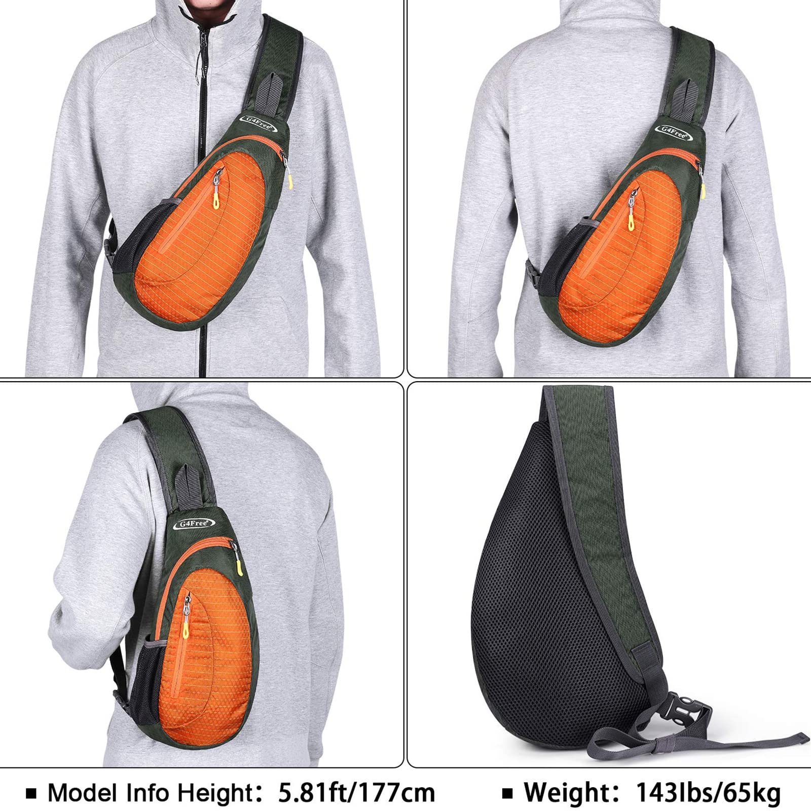 G4Free G4Free Sling Bags Men Shoulder Backpack Small Cross Body Chest Sling Backpack