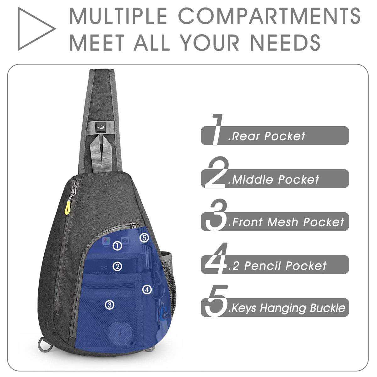 G4Free G4Free RFID Sling Bag Crossbody Backpack
