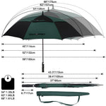 G4Free G4Free Automatic Open Golf Umbrella Double Canopy Vented Stick Umbrellas